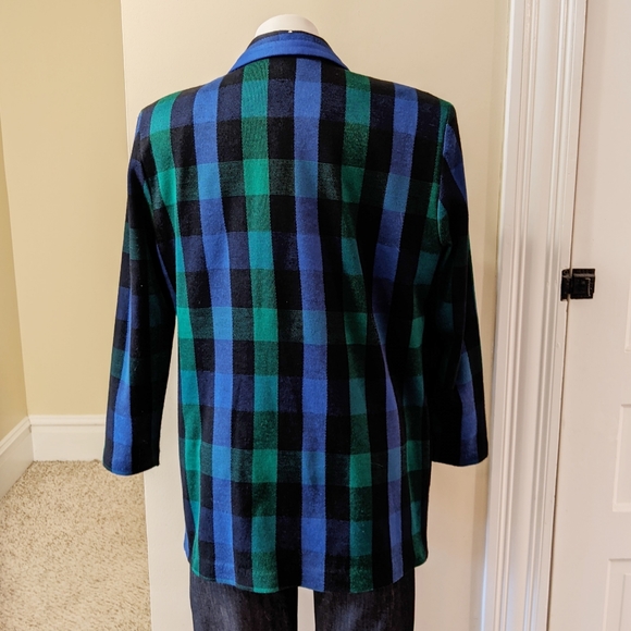 Rebecca Stessens plaid blue and green blazer - Picture 4 of 7